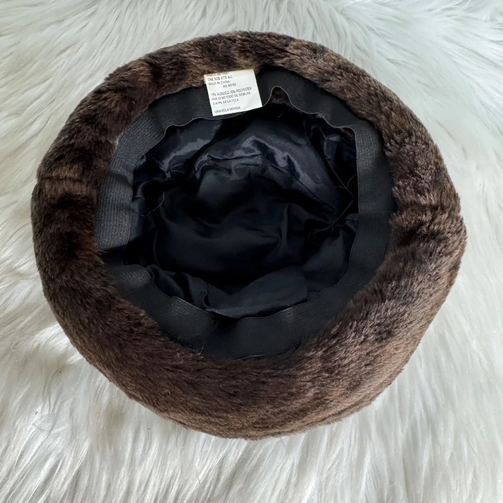 Vintage Brown Faux‎ Fur Hat